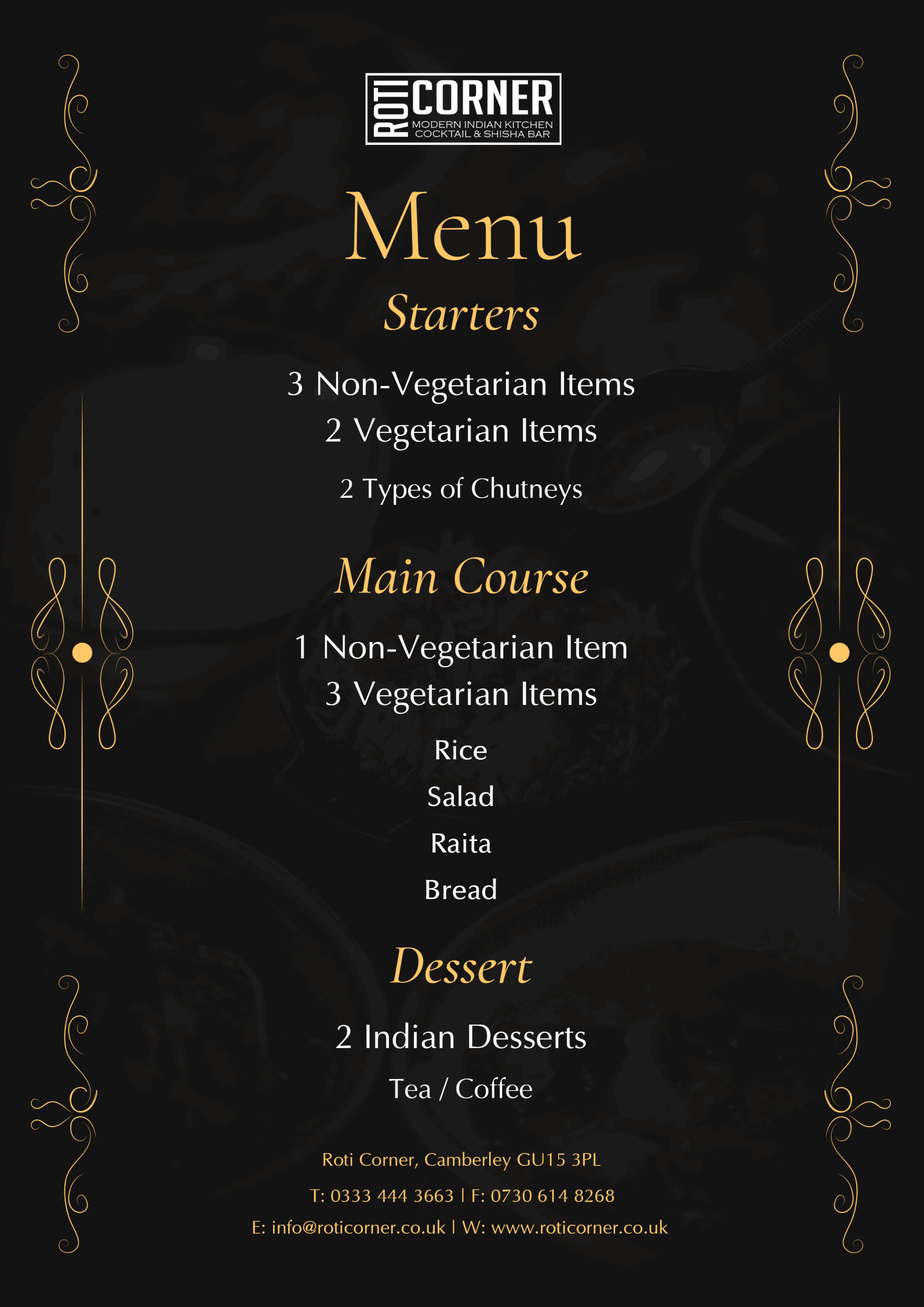 Catering Menu 4 Indian Kitchen, Cocktail & Shisha Lounge Catering menu 2