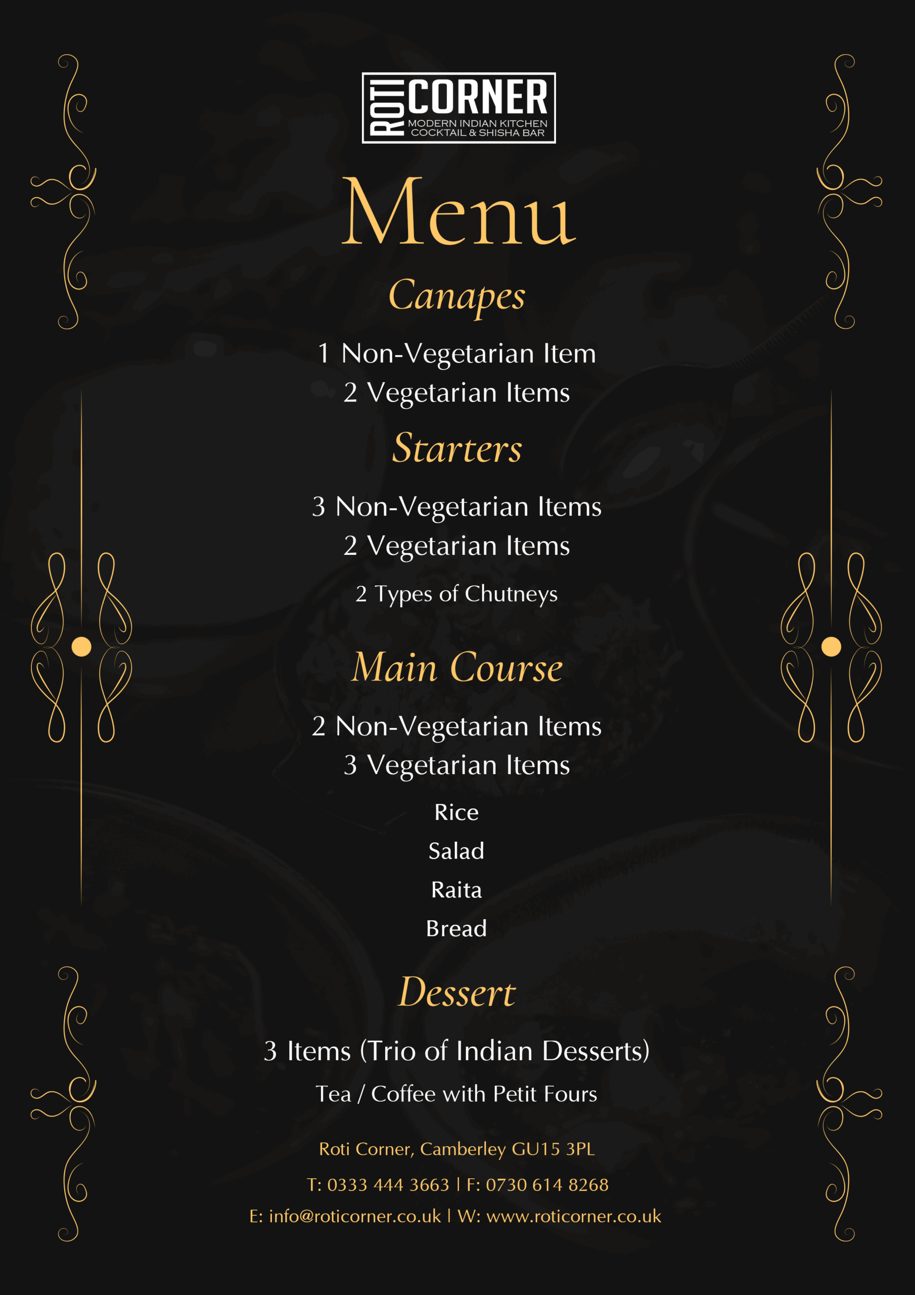 Catering Menu 5 Indian Kitchen, Cocktail & Shisha Lounge Catering menu 3