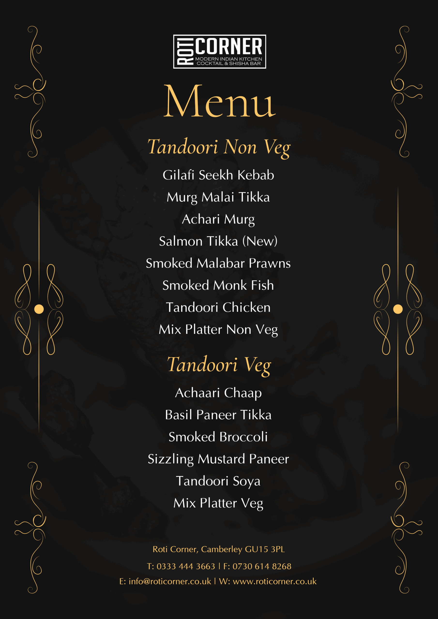 Catering Menu 7 Indian Kitchen, Cocktail & Shisha Lounge Indian BBQ Catering Menu Camberley