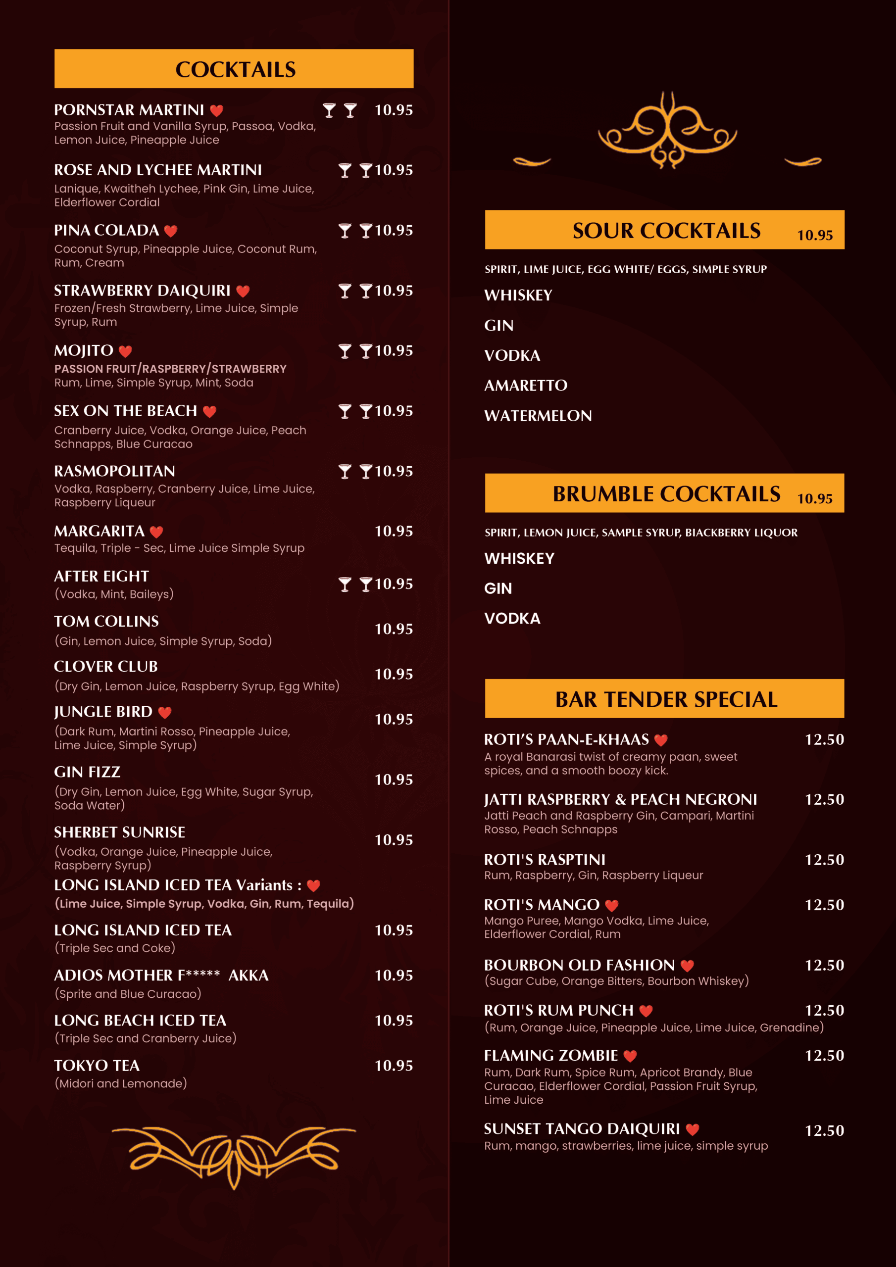 Bar Menu 6 Indian Kitchen, Cocktail & Shisha Lounge Cocktails Menu4