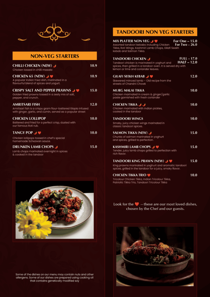 Main Menu 4 Indian Kitchen, Cocktail & Shisha Lounge Tandoori grill Camberley – mixed grill and tandoori platters
