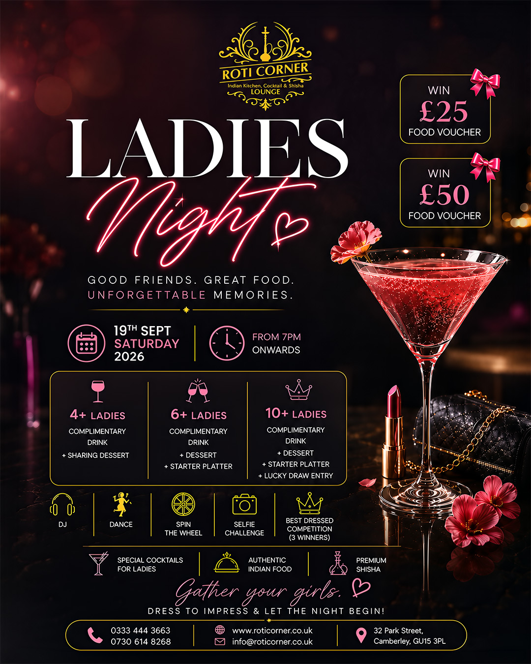 Home 2 Indian Kitchen, Cocktail & Shisha Lounge Ladies Night September_2