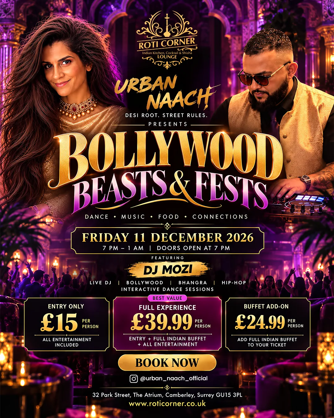 Home 7 Indian Kitchen, Cocktail & Shisha Lounge Bollywood Beasts & Feats 11 Dec